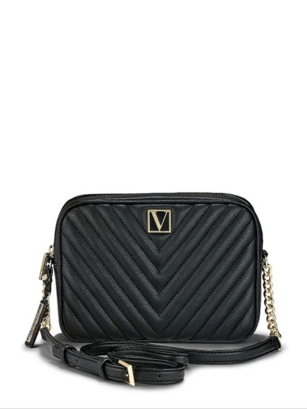 🆕️👜Victoria's Secret Lily Crossbody Bag, Black with Gold Accents
